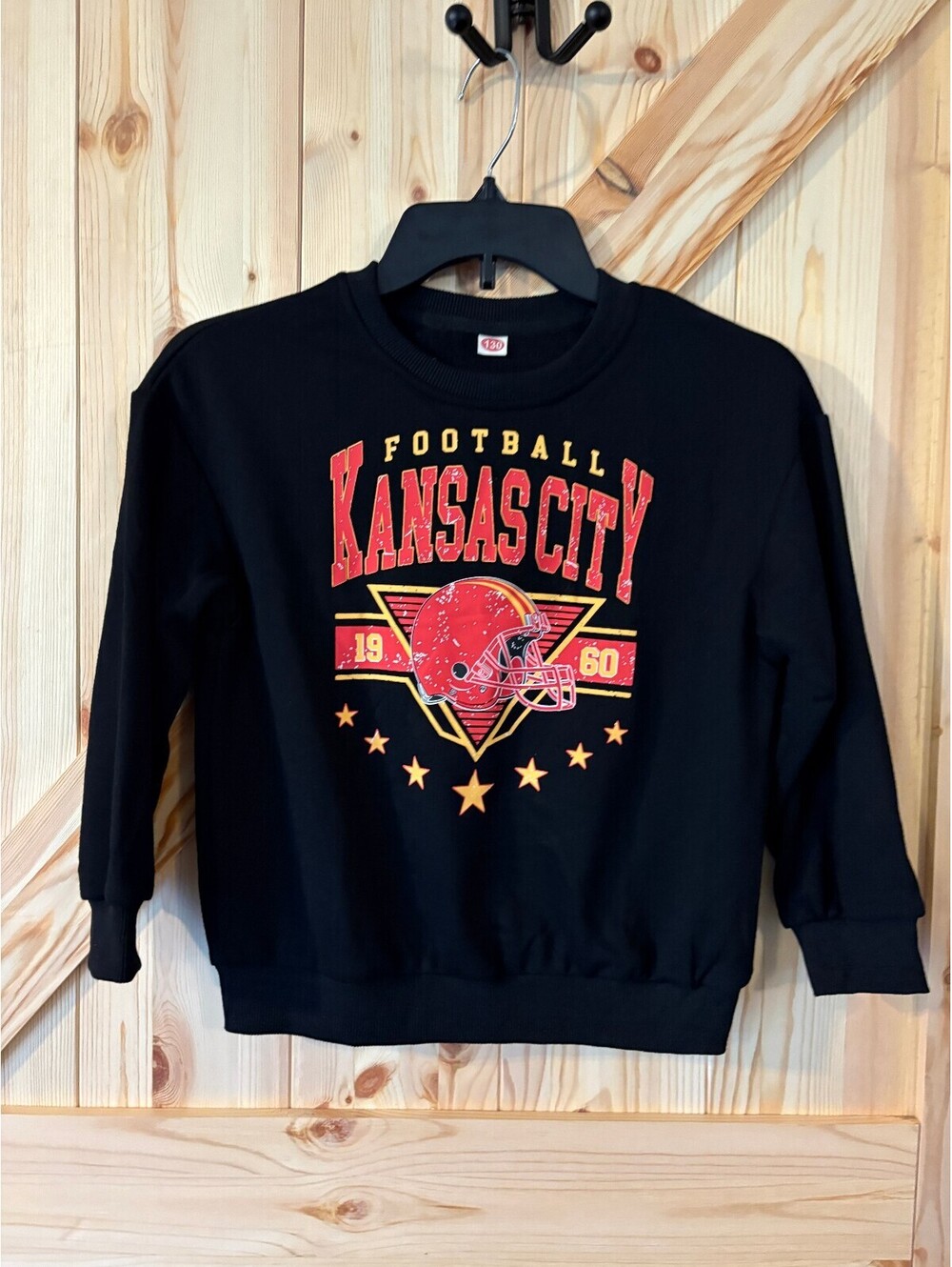 Black Kansas City Football Sweatshirt Kids Size 130